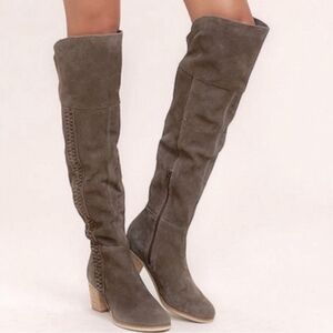 Coconuts By Matisse Women Muse Leather Over Knee Driving Shoes Heels boots sz 7M